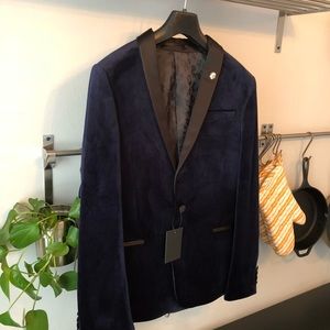 ASOS navy velvet blazer